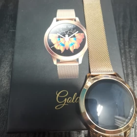 Złoty zegarek smartwatch maxcom fw42 